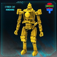 cibernético gato misturando tampo mesa kit robô mech 3d print model - Mito3D