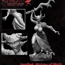 Agryllagh amante ira mesa demonio hembra mini juego guerra miniatura 3d print model - Mito3D