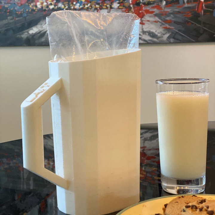 Torbalı Süt sürahi çokgen bagged milk jug 3D print model - Mito3D