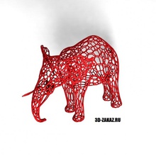 cansado vermelho elefant estilo voronoi 3d print model - Mito3D