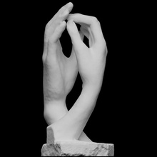 cathedral scan hands sculpture stone france rodin 3dprintable 3d print model - Mito3D