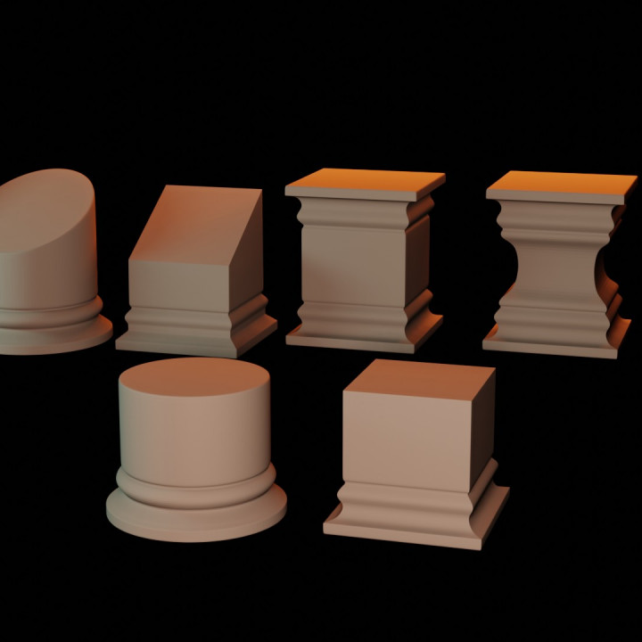 afficher plinthes colonne miniatures pilier bases piliers 3D print model - Mito3D