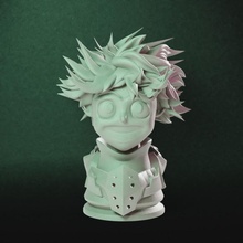 Izuku midoriya deku busto héroe academia anime fan art 3d print model - Mito3D