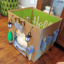cat meowtel - spruce cardborad box craft decorative dog fun house pet cardboard 3d print model - Mito3D