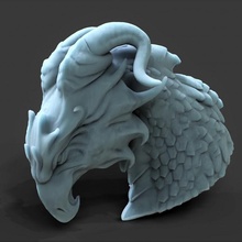 continuar pájaro busto fantasía dnd dragón tema 3d print model - Mito3D