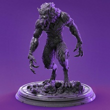 werewolf tabletop 3d creature monster wolf dnd 3ds san 3dsofsan 3d print model - Mito3D