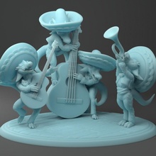 kobold mariachi band - cayenne peppers tabletop d&d dnd bard 3d print model - Mito3D