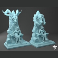 waverendor Drago dea tavolo capo femmina Tesoro guerriero trono monstergirl 3d print model - Mito3D