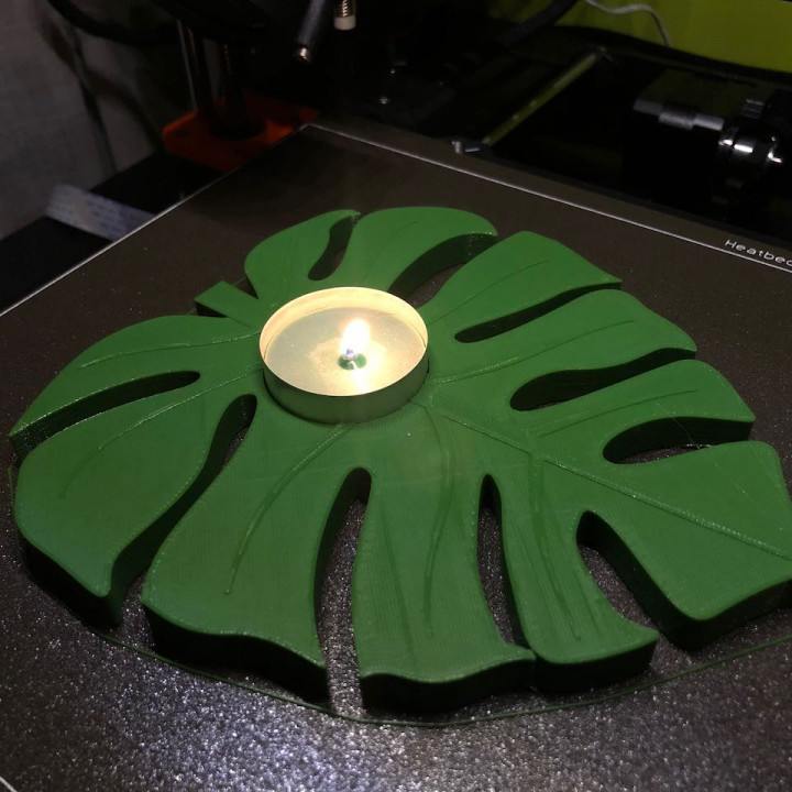 vela suporte folha 3D print model - Mito3D