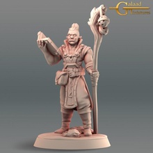 wizard half-orc tabletop dragon game hero human man mini orc roleplay rpg magic miniature staff mage power spell 28mm 32mm 3d print model - Mito3D
