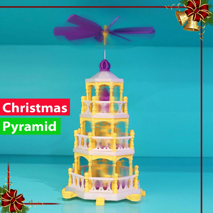 selfcad concours Noël pyramide décoratif ange décor vacances compétition auto competition carillons 3D print model - Mito3D