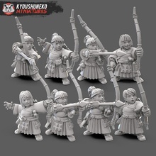 anão fêmea samurai arqueiros tampo mesa arqueiro Dragão masmorras jogos guerra dnd kow Warhammber 3d print model - Mito3D