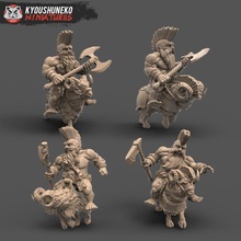 dwarf mounted slayer great axe tabletop dragon dungeons ram war miniature kings dnd kow warhamer wargamin 3d print model - Mito3D