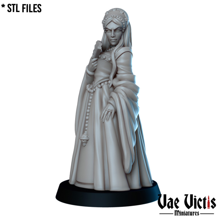 cortigiana tavolo fantasia signora medievale rpg donna nobile dnd Tribunale cospirazione 3D print model - Mito3D