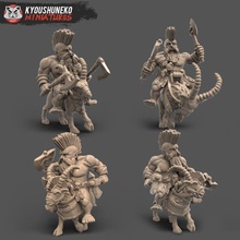dwarf mounted slayer double axe unit tabletop dragon dungeons war warhammer goat kings dnd kow minniature 3d print model - Mito3D