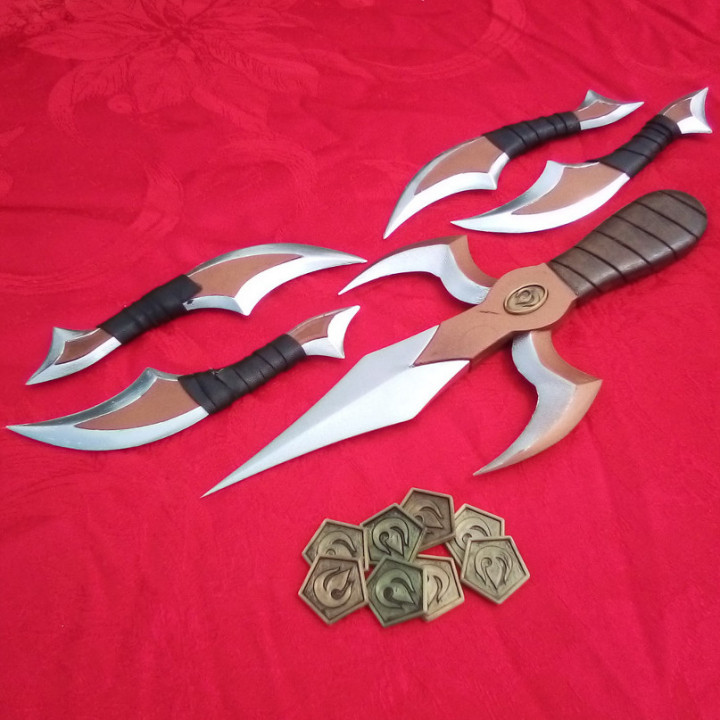 avatar dominatore dell'aria mai arma impostato cosplay coltello lancio sai nazione atla 3D print model - Mito3D