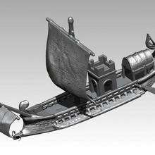 bizarre romain grec stl fichier v2 actualisé éducation navire miniature voile fatigue 3d print model - Mito3D
