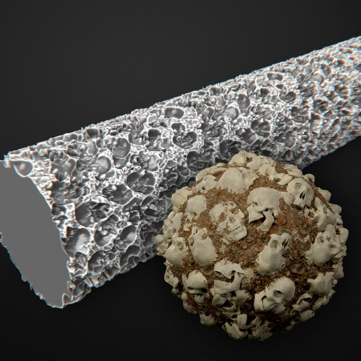 texture rolling skull tabletop scifi 3D print model - Mito3D
