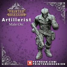 artificer - artillerist male orc 32mm d&d miniature tabletop boss dragons dungeons green gun hell model skin shooter printed fury patreon mm dnd gangster 32 heaven obsession hath mob mobster 3d print model - Mito3D