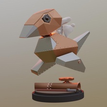 porygon Steampunk stil minyatür hayran Sanat pokemon robot dnd 3d print model - Mito3D