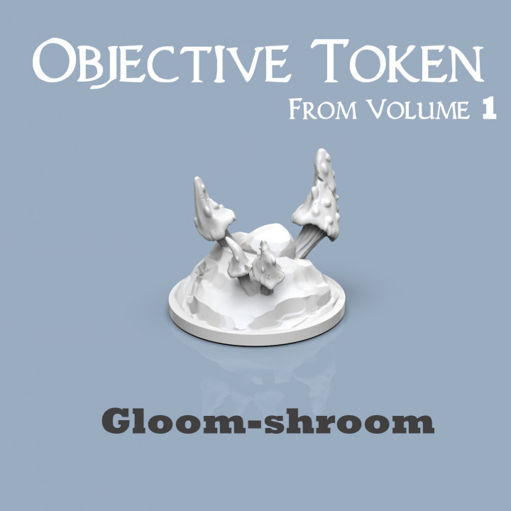 obbiettivo gettone gloom shroom tavolo warhammer resina fungo 28mm scenario 30mm sigmar aos raro malinconia tristezza 3D print model - Mito3D