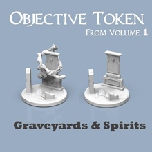 objective token graveyards & spirits tabletop ghost tomb warhammer death resin 28mm scenery 30mm sigmar aos rare tiken nightaunt nagash ossiarch 3d print model - Mito3D