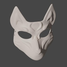 kitsune fox mask props & cosplay creature japan japanese custom folklore 3d print model - Mito3D