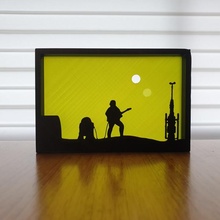 estrella guerras tatooine silueta ornamento Arte obra arte fácil regalo guerra Galaxias r2d2 lucas andante cielo apoya 3d print model - Mito3D