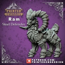 ram - steel defender familar 32mm scale d&d tabletop battle creature hell kickstarter monster miniature printed fury summon smith heaven obsession hath artificer 3d print model - Mito3D