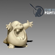 happy monster free creature cute smile toy kid 3d print model - Mito3D