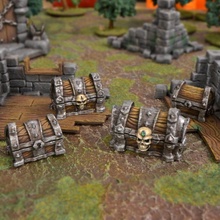 dungeon chests set roleplay pathfinder frostgrave dungeondanddragons wargammes 3d print model - Mito3D