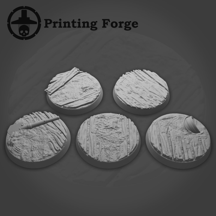 25mm tranchée bases prise charge table 40k champ bataille garde guerre marteau impérial base warhammer40 Astra militarum astramilitarum 3D print model - Mito3D