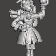 rin azel - endless fantasy tactics tabletop girl human miniature scan merchant 3d print model - Mito3D