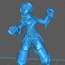 pugilist - endless fantasy tactics tabletop fighter human miniature scan punch 3d print model - Mito3D