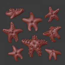 estrella mar animal fantasía pez modelo miniatura d 28mm bits bitz 3d print model - Mito3D