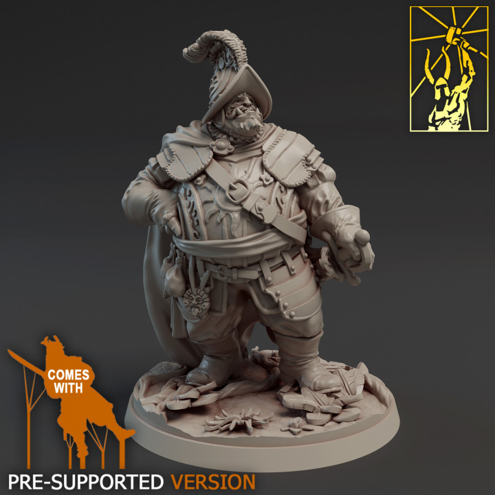 ogre conquistador captain tabletop fantasy pirate forge titan bloodisland 3D print model - Mito3D