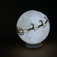 Père Noël globe jardin lithophane 3d print model - Mito3D