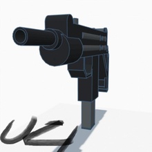 caricaturista uzi accesorios cosplay pistola modelo juguete 3d print model - Mito3D