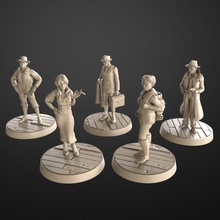 adventurers pack 01 cthulhu tabletop miniature researchers 3d print model - Mito3D