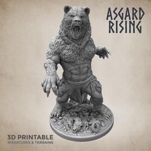 shapeshifter berserkir werebear presupported bear creature fantasy monster werewolf nordic cursed werecreature 3d print model - Mito3D