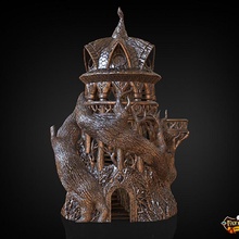 Druid zar kule dekoratif dahil destek Bedava masaüstü support free rulo kulesi no supports dnd kader dice tower sonu fates end 3d print model - Mito3D