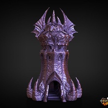 warlock dice tower decorative included support free tabletop support-free supportless roll no-supports dnd fate dice-tower dungeons-and-dragons fatesend fates-end 3d print model - Mito3D