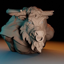 Minotauro busto mesa bestia griego monstruo mítico mitología juego licuadora laberinto dnd Odisea laberintos mytos 3d print model - Mito3D