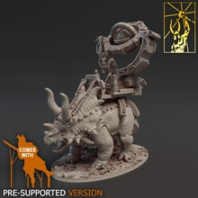 amazon ceratops pristess tabletop aztec dinosaur fantasy miniatures forge titan 3d print model - Mito3D