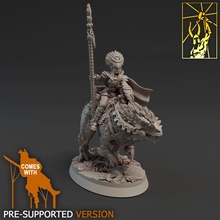 amazon brutosaur riders tabletop aztec dinosaur fantasy miniatures forge titan 3d print model - Mito3D