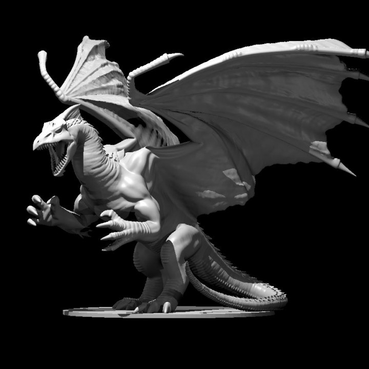 Weiß Drachen Aktualisiert Tischplatte 3D print model - Mito3D