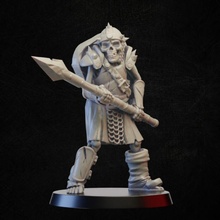 skeleton warrior spear sheld tabletop undead miniature 3d print model - Mito3D