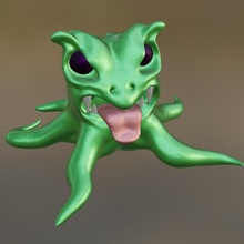 Tintenfisch Hündchen cool Außerirdischer niedlich Hund Mini Zähne böse Chibi Lachen Tentakeln 3d print model - Mito3D