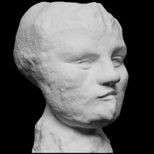 head iris scan bust bronze france rodin 3dprintable 3d print model - Mito3D