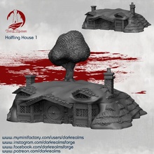 halfelin village maison 1 table bâtiment fantaisie terrain 3d print model - Mito3D